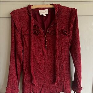 Cleobella red dress shirt